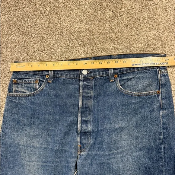 Vintage Levis 501 Jeans Mens 42x34 Blue Button Fly Original Made In USA 1980s‎ *